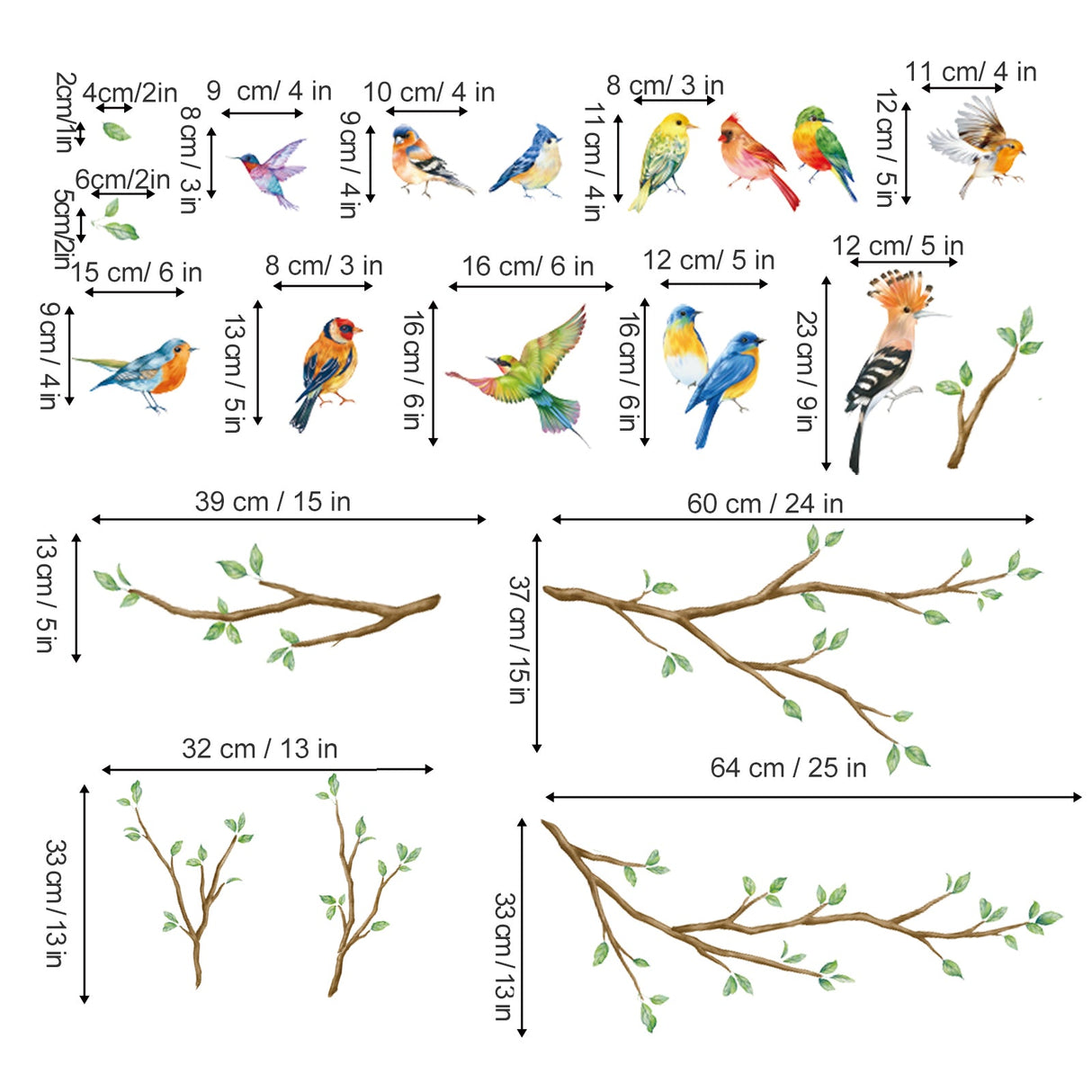 Summer Tree Branch Window Decals