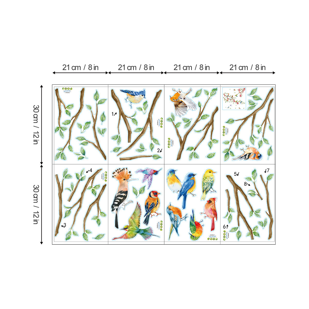 Summer Tree Branch Window Decals