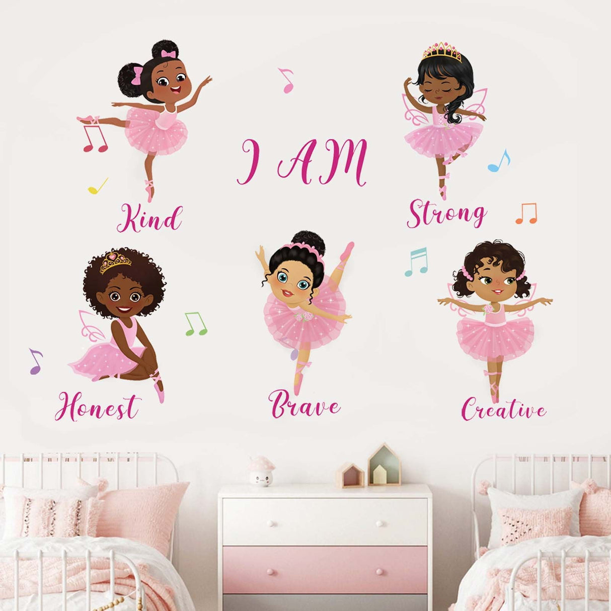 Black Girl Ballerina Wall Decals