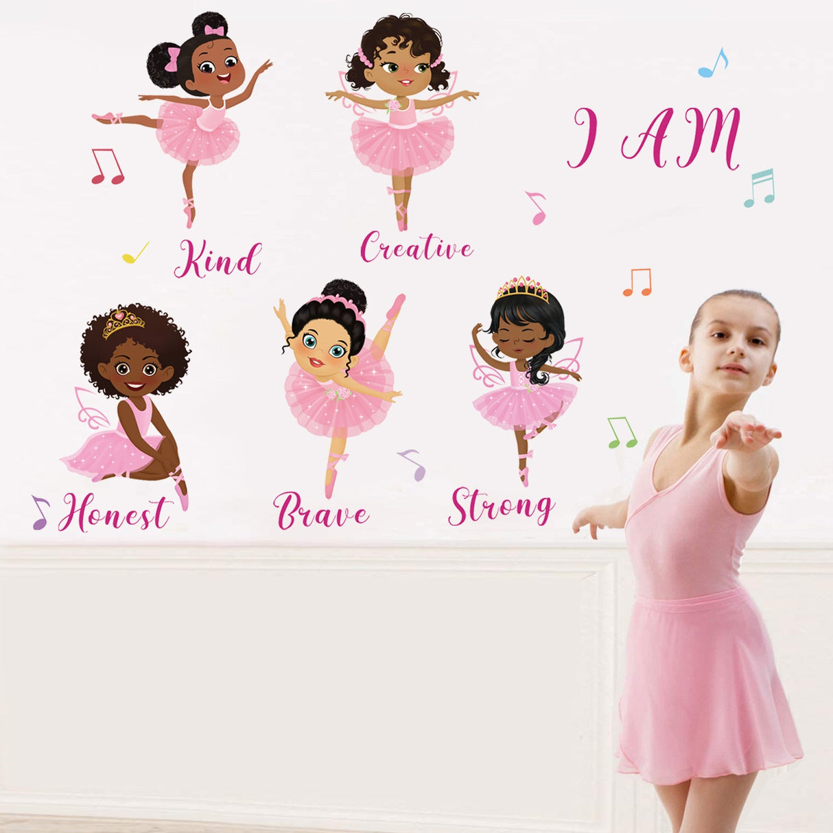 Black Girl Ballerina Wall Decals