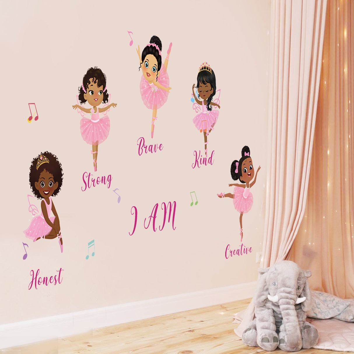 Black Girl Ballerina Wall Decals