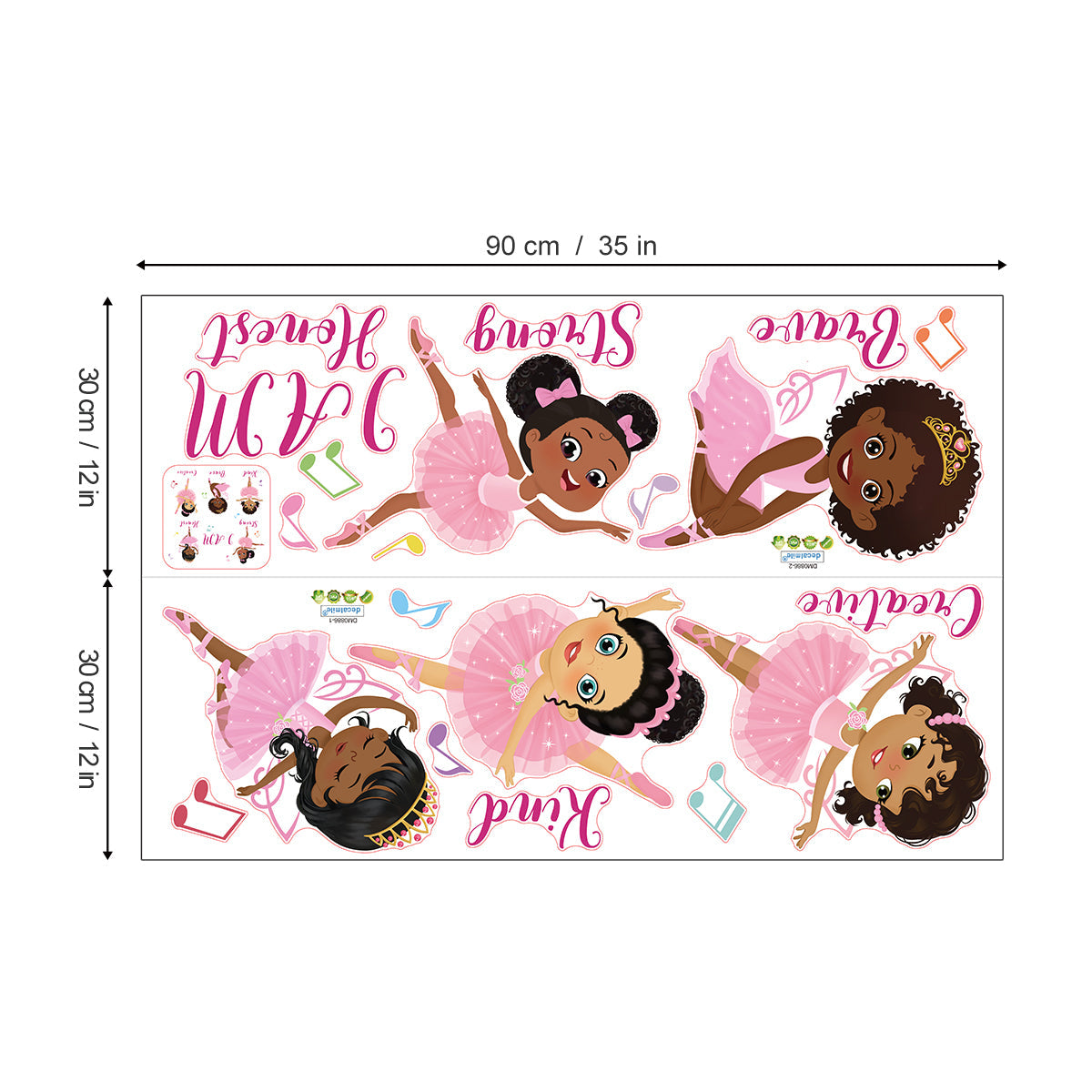 Black Girl Ballerina Wall Decals