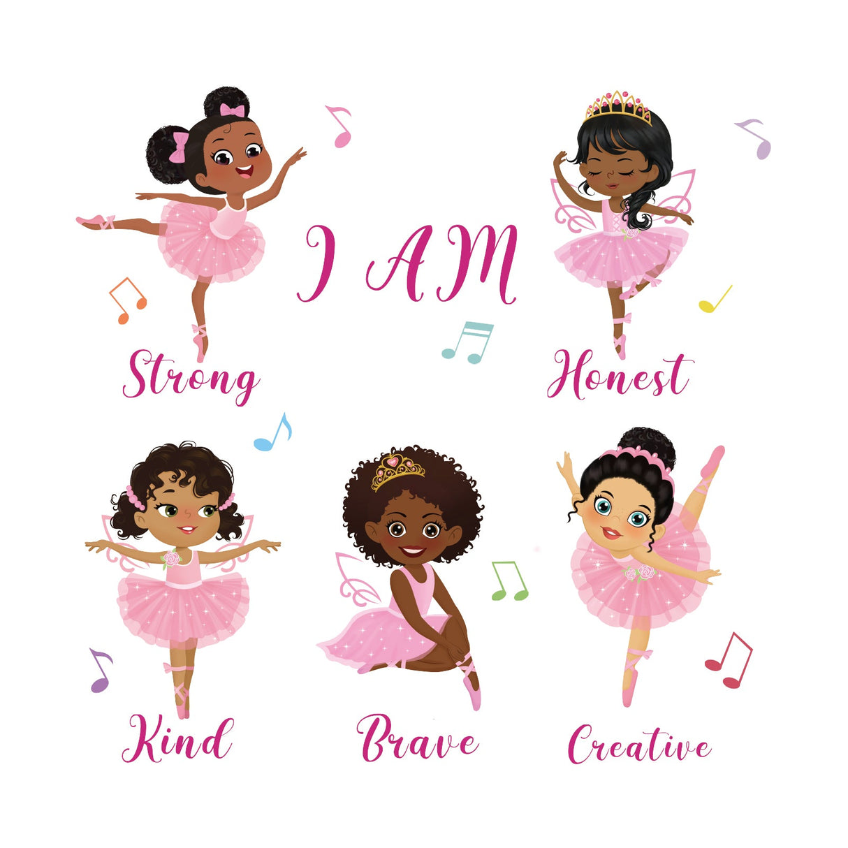 Black Girl Ballerina Wall Decals
