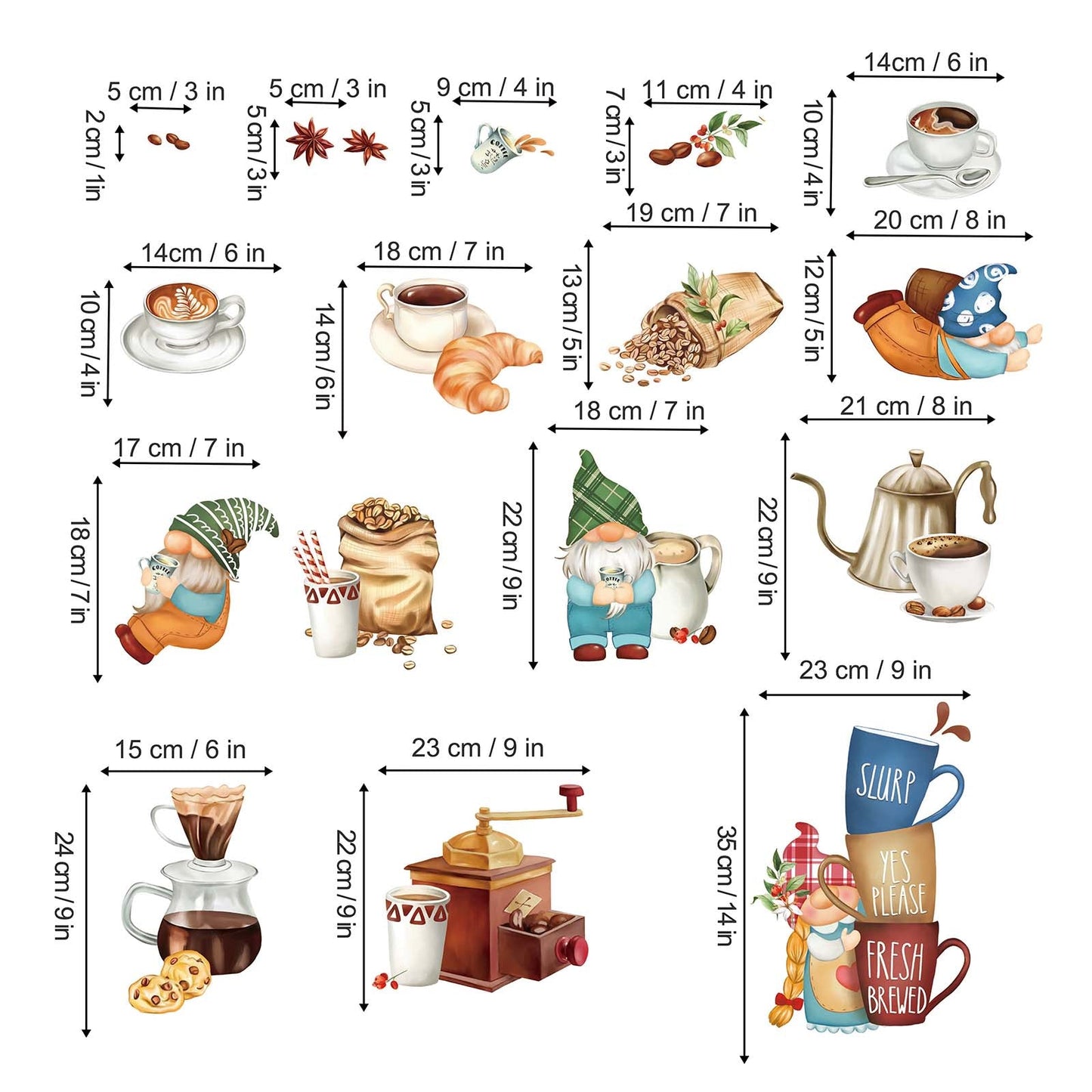 Kitchen Gnome Wall Decals