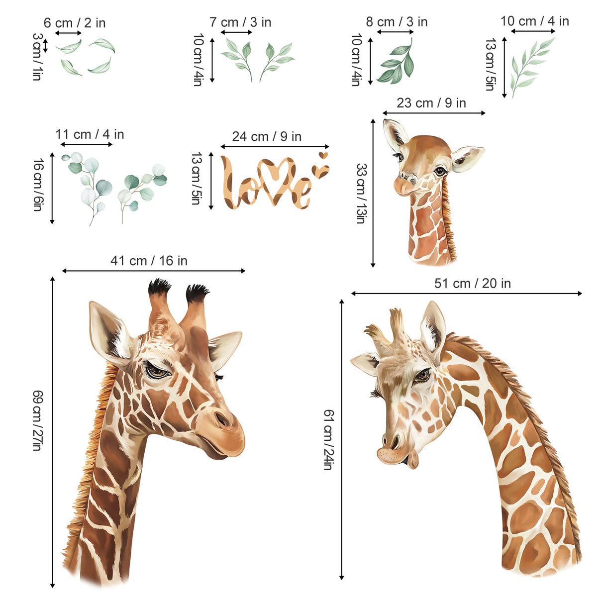 Jungle Animals Giraffe Wall Decals
