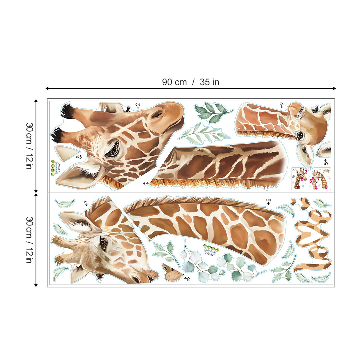 Jungle Animals Giraffe Wall Decals