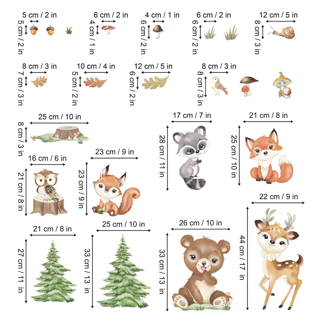 Woodland Animals Wall Decals
