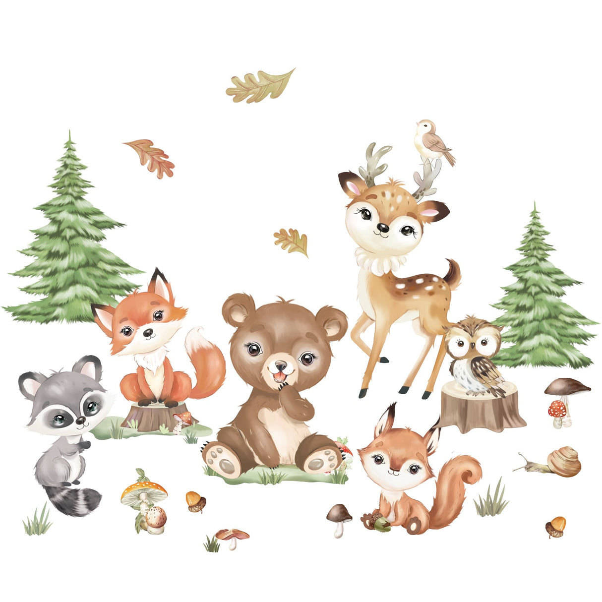 Woodland Animals Wall Decals