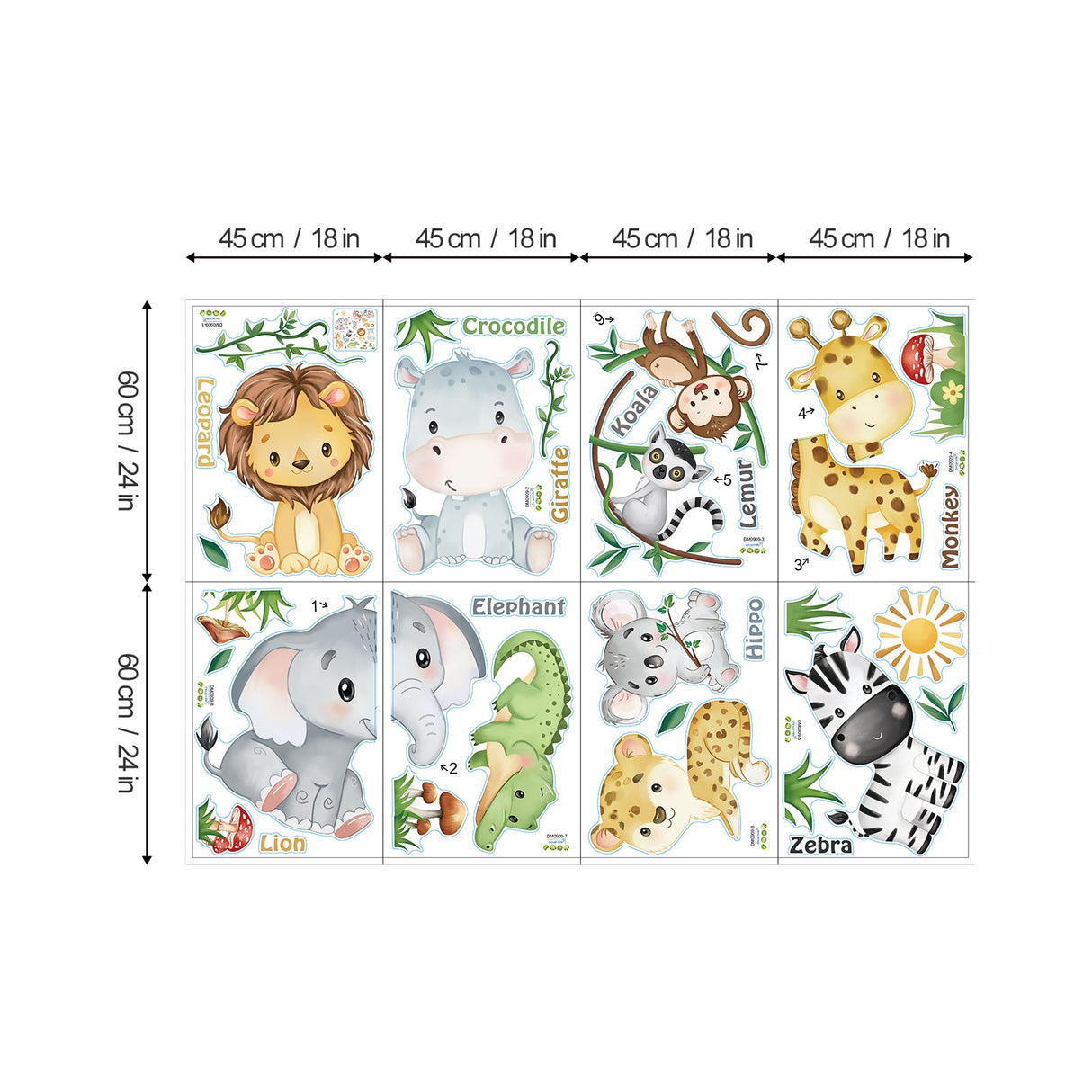 Jungle Animals Wall Decals