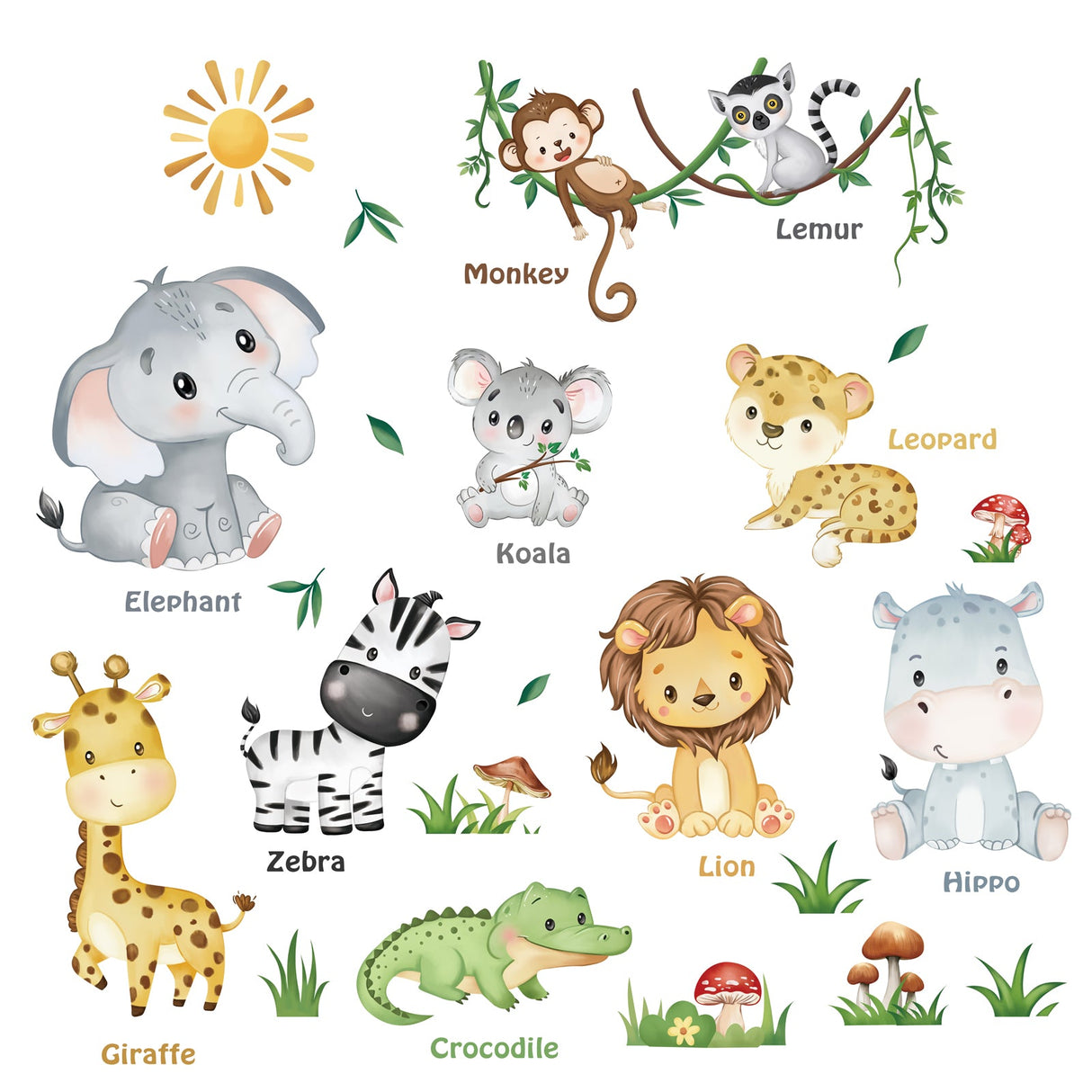 Jungle Animals Wall Decals