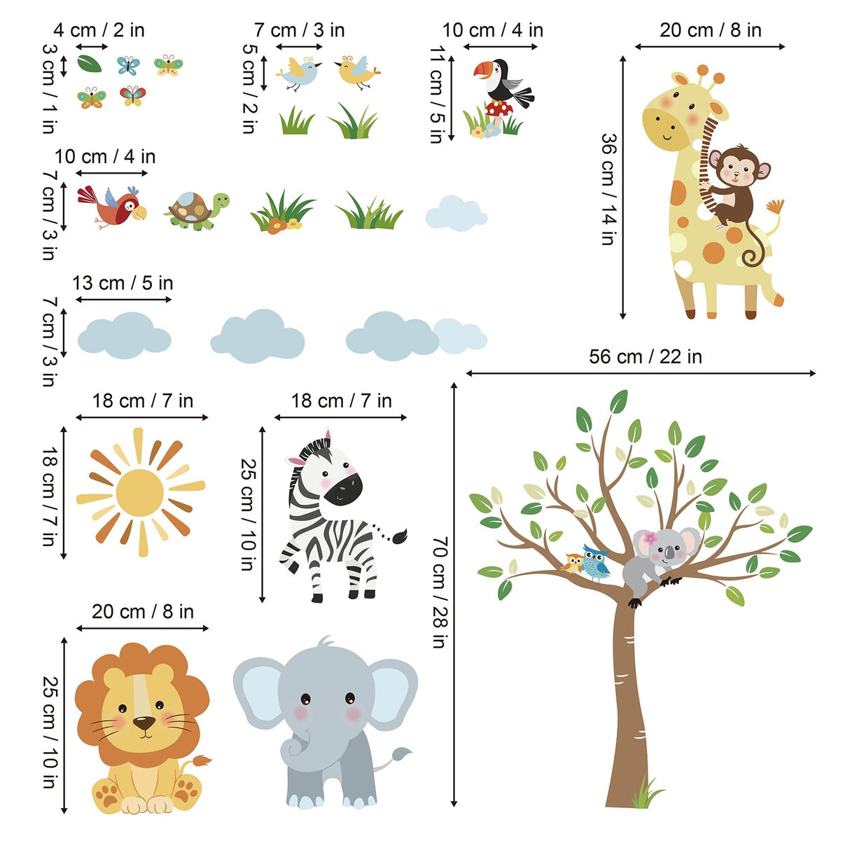 Jungle Animals Wall Decals