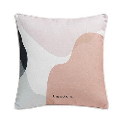 Cushion Cover Bedding Decorative Pillow Case Modern Nordic Simple Pink Geometric Blend Coussin Home Office Store Decor
