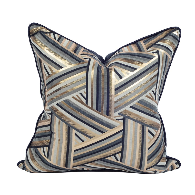 Cushion Cover Decorative Pillow Case Modern Industry Style Simple Classical Geometric Lines Blend Coussin Sofa Decor