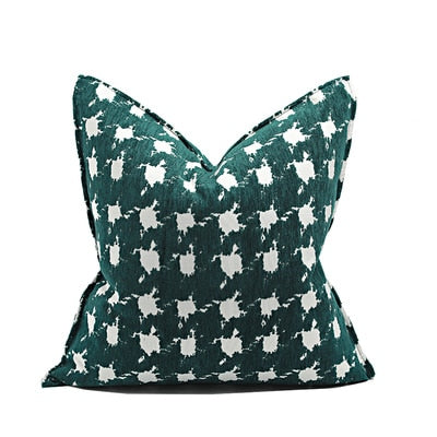 Cushion Cover Decorative Pillow Case Modern Simple Green Art Swallow Gird Soft Chenille Coussin Sofa Chair Cushion Case