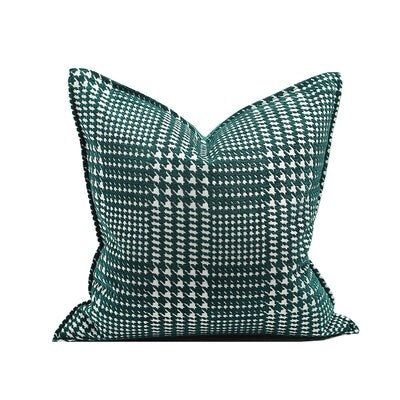 Cushion Cover Decorative Pillow Case Modern Simple Green Art Swallow Gird Soft Chenille Coussin Sofa Chair Cushion Case