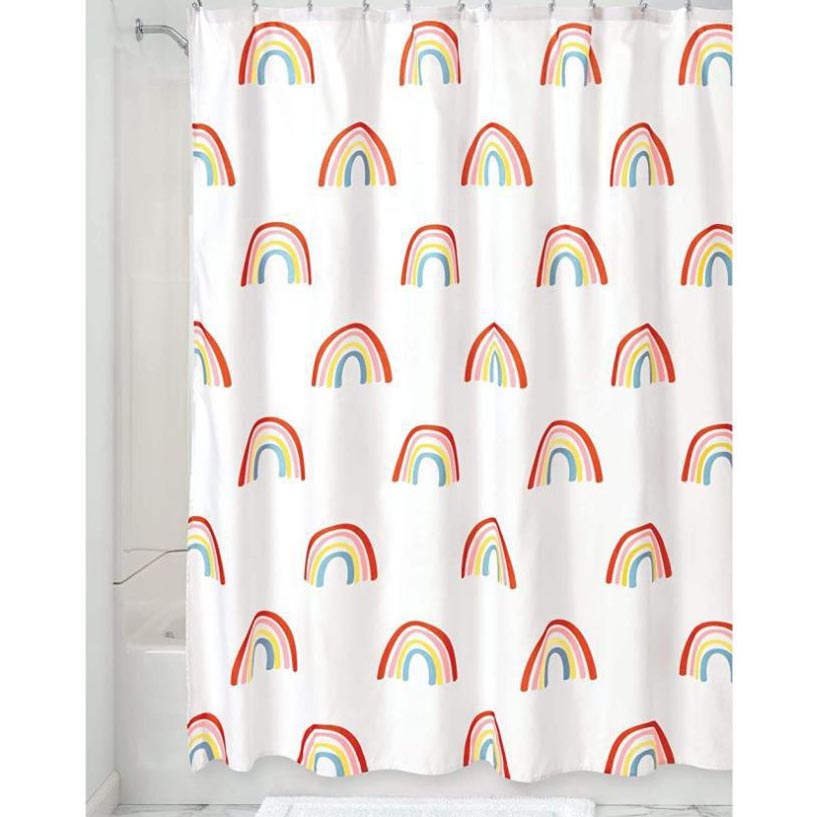Feblilac Rainbows Shower Curtain with Hooks, Bathroom Curtains with Ring, Unique Bathroom décor, Boho Shower Curtain, Customized Bathroom Curtains, Extra Long Shower Curtain