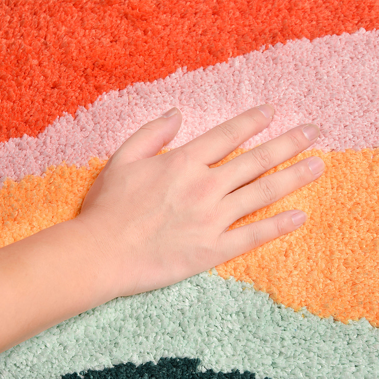 Five colored mountain bath mat