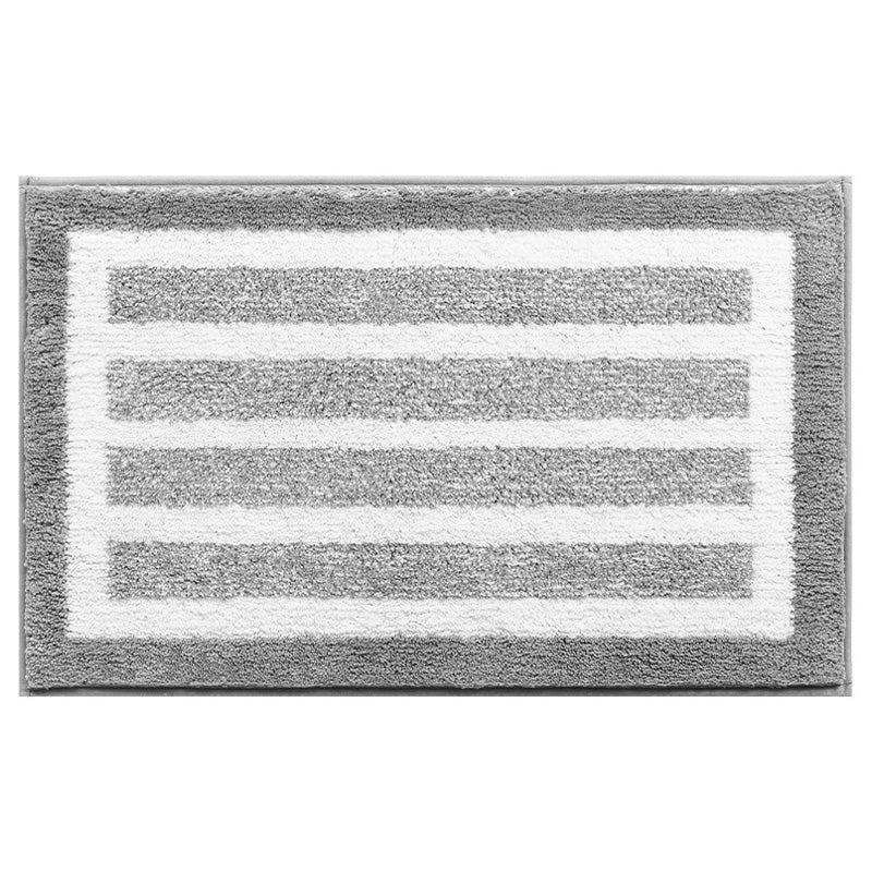 Blue Grey Stripes Bath Mat