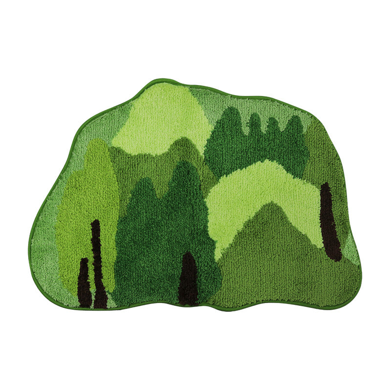 Semicircle Green Moss Bath Mat