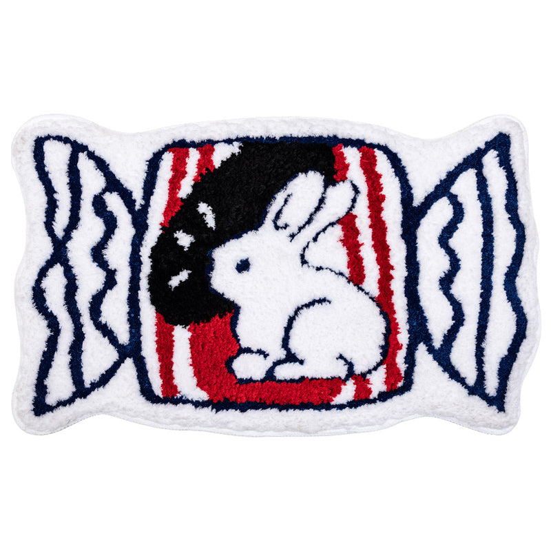 Cute White Bunny Bath Mat