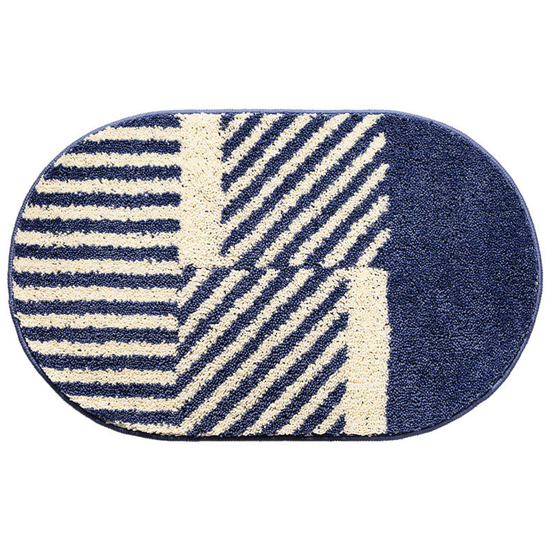 Elliptical Stripe Bath Mat