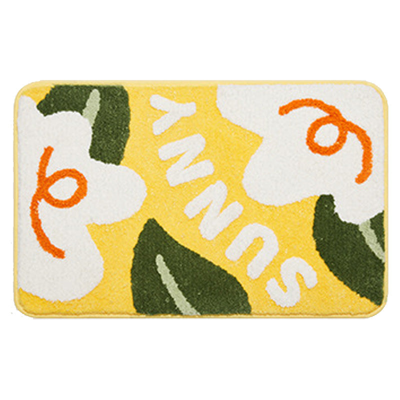Leaves flower and Forest Bath Mat