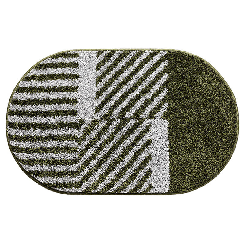 Elliptical Stripe Bath Mat