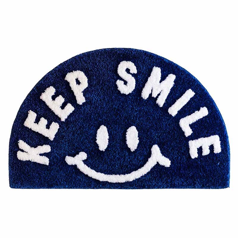 Semicircular Lucky Day Smile Bath Mat