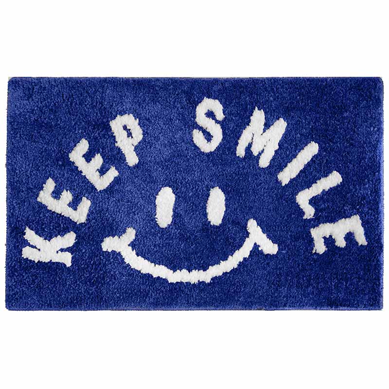 Semicircular Lucky Day Smile Bath Mat