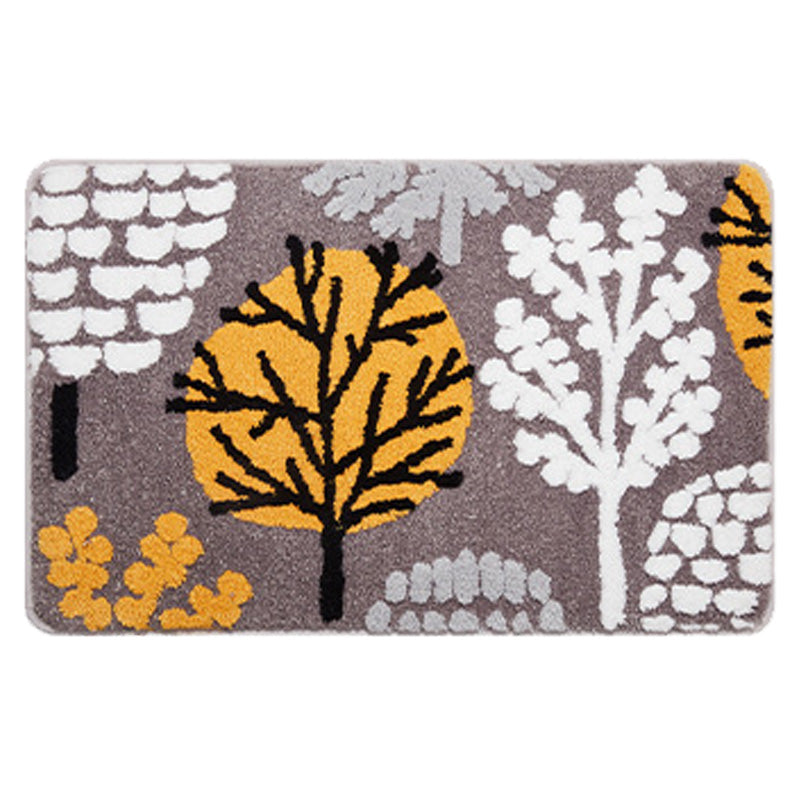 Leaves flower and Forest Bath Mat