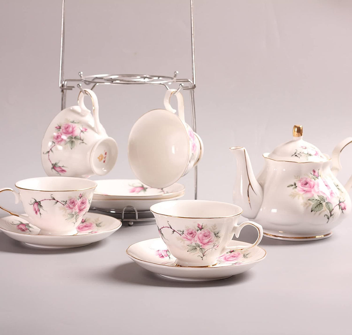 European Camellia Ceramic Tea Set