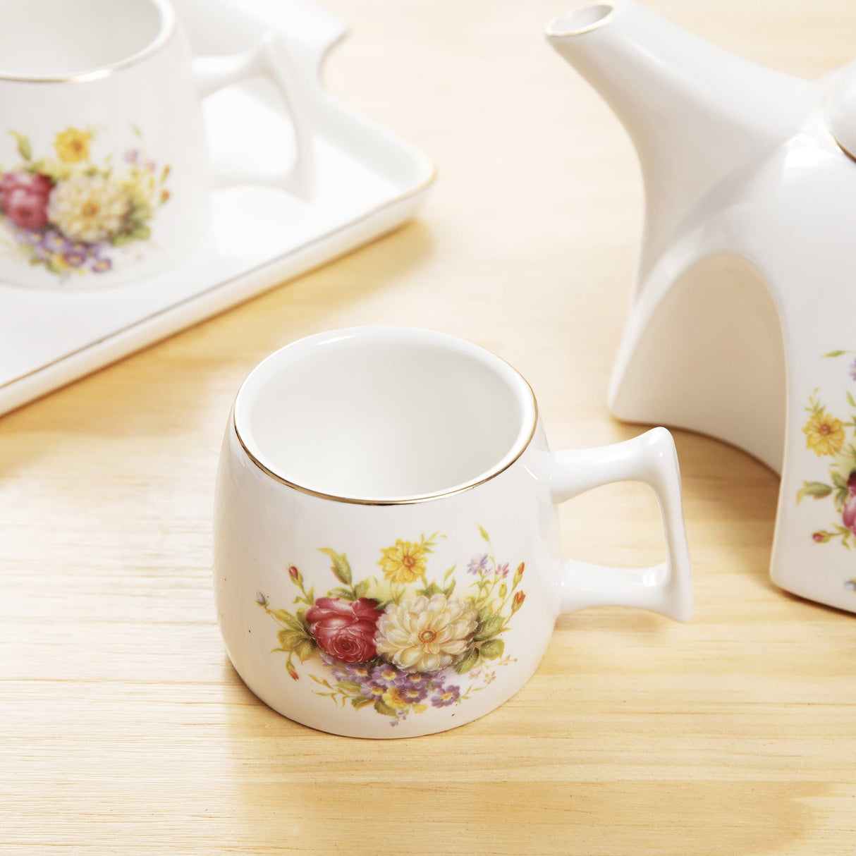 Flower Porcelain Coffee Tea Set