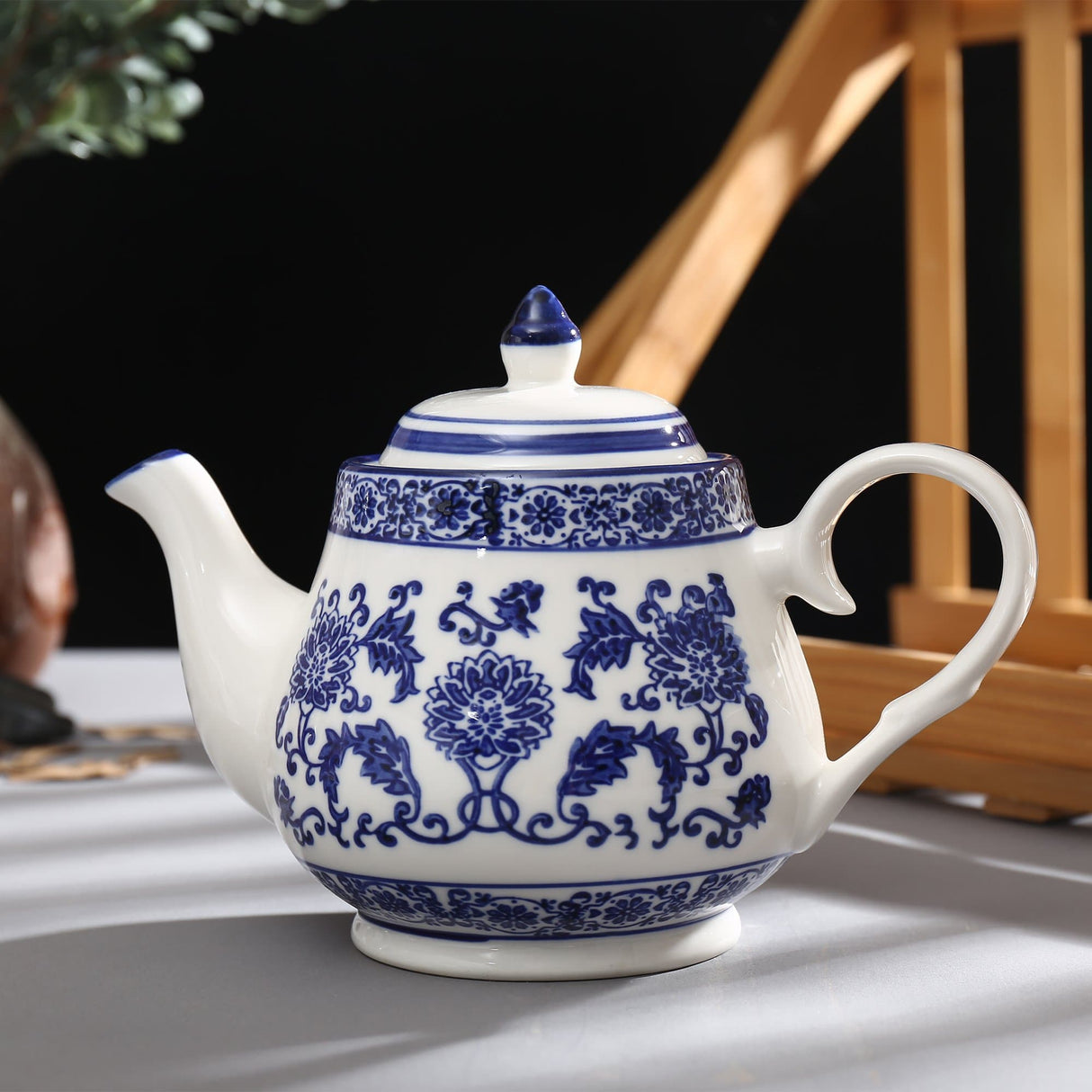 Blue Flowers Porcelain Tea Pot