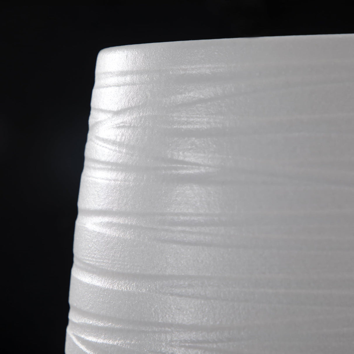 White Stripe Tall Ceramic Floor Vase