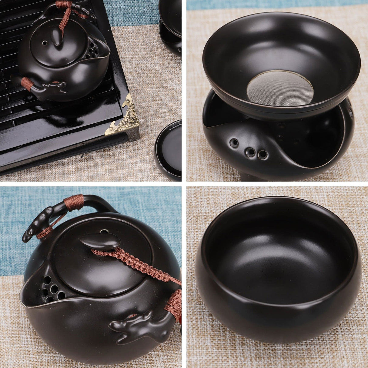 Black Chinese Ceramic Tea Set