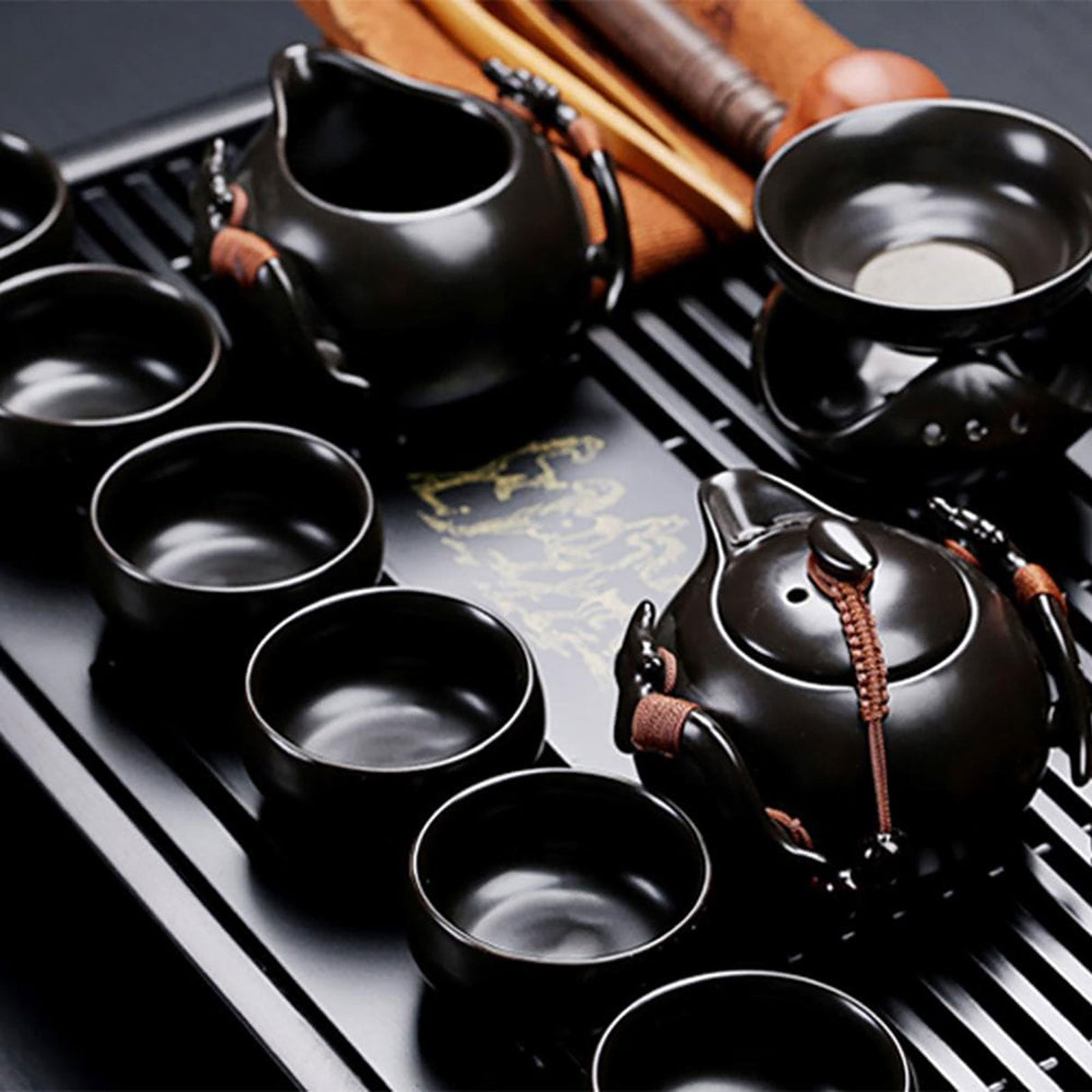Black Chinese Ceramic Tea Set