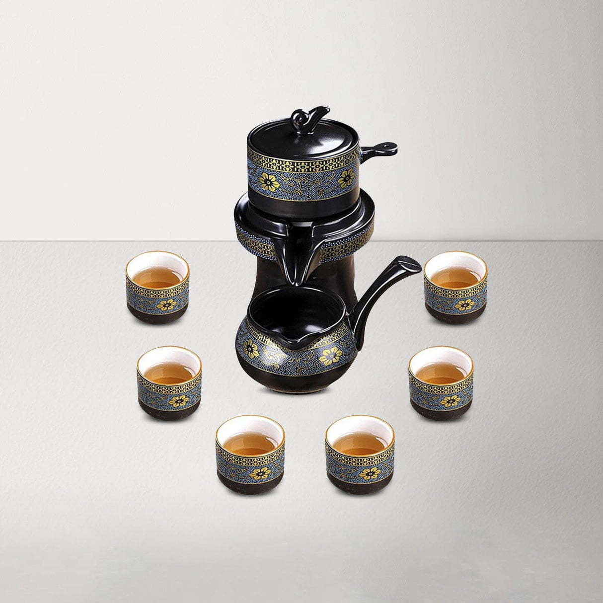 Chinese Ceramic Semi-Automatic Tea Set