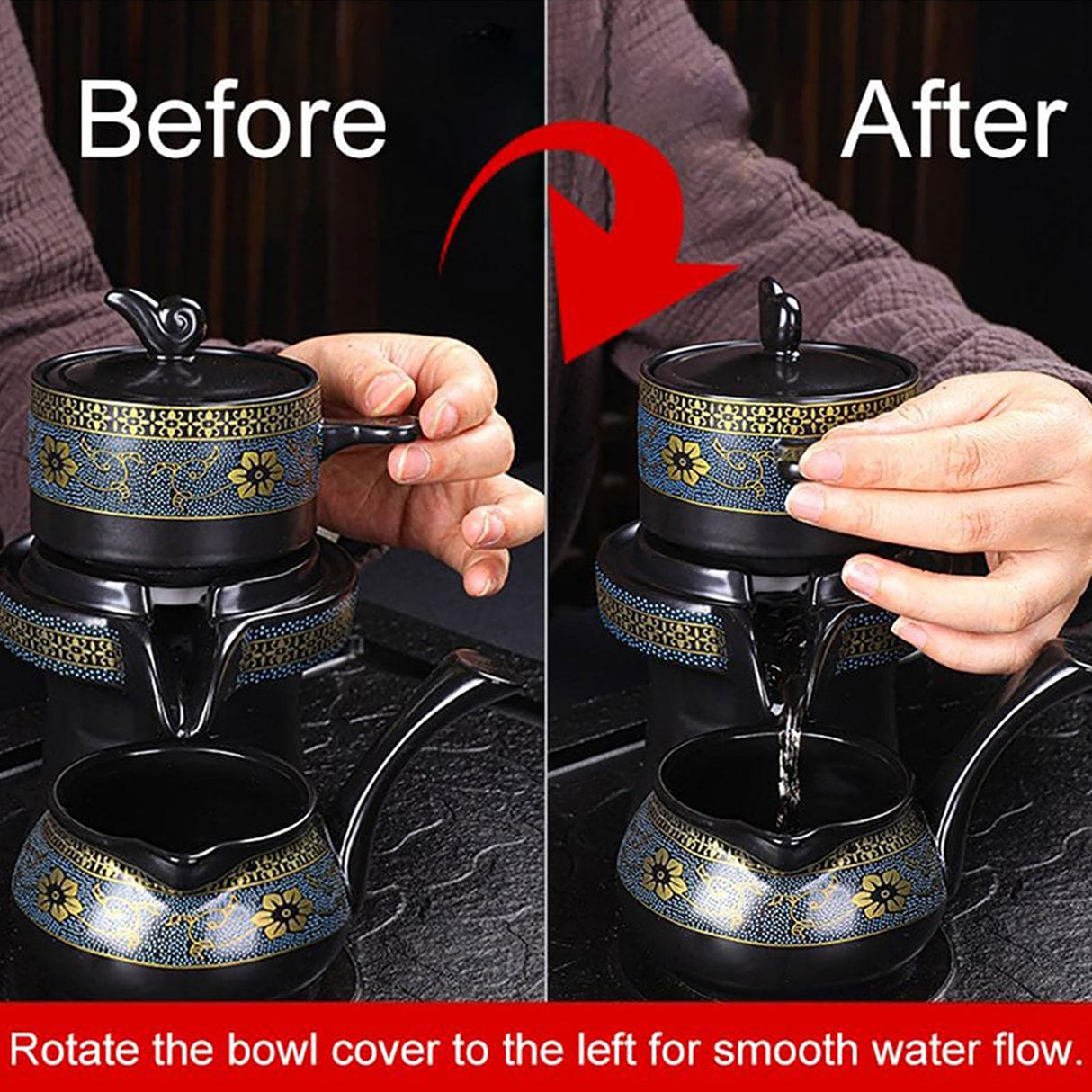 Chinese Ceramic Semi-Automatic Tea Set