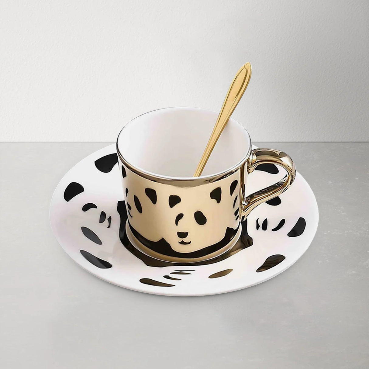 Panda Mirror Reflection Coffee Cup
