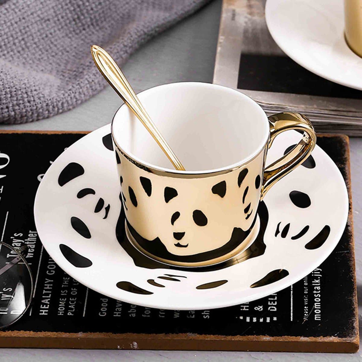 Panda Mirror Reflection Coffee Cup