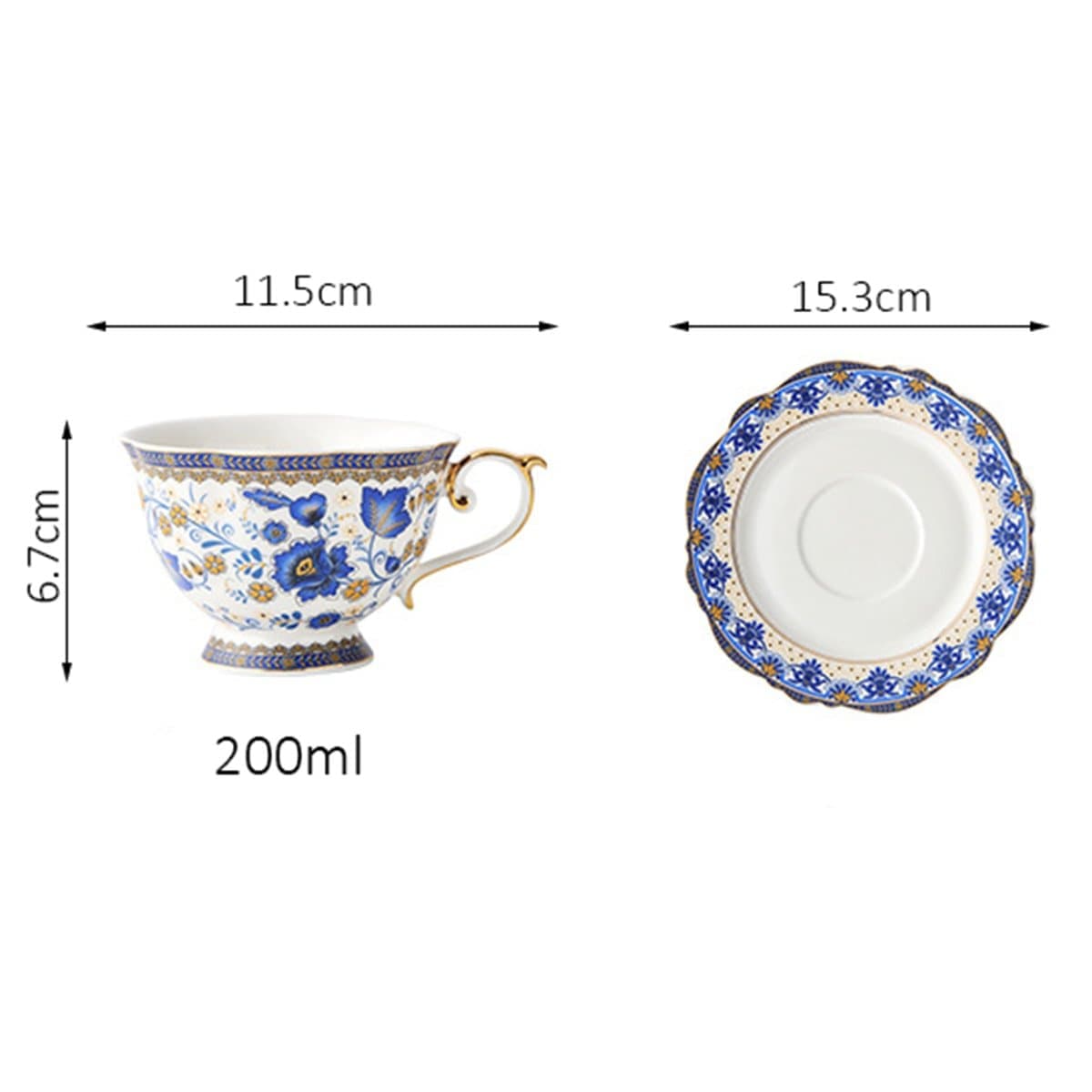 Vintage Flowers Bone Coffee Cup