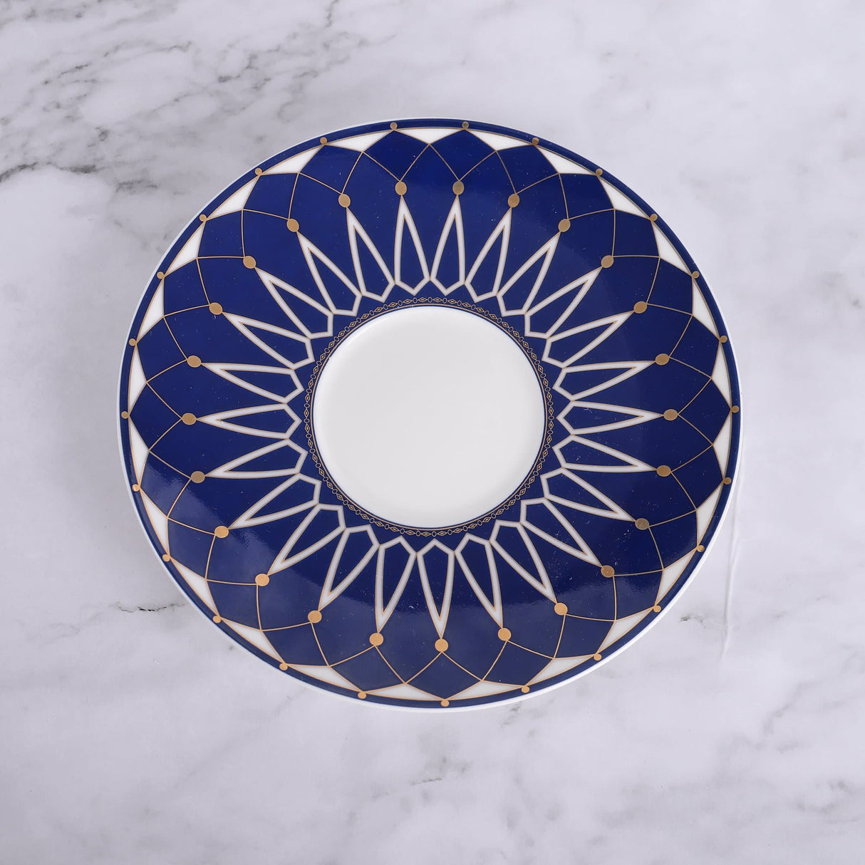 Blue Geometric Ceramic Coffee Cup