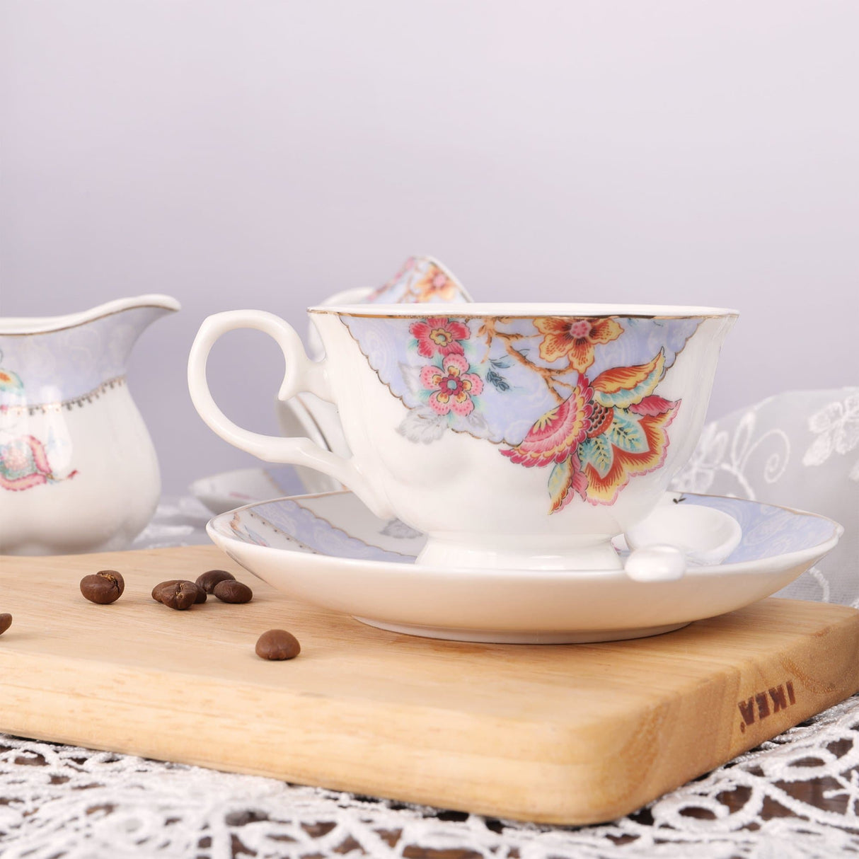 Blue Flowers Porcelain Tea Set