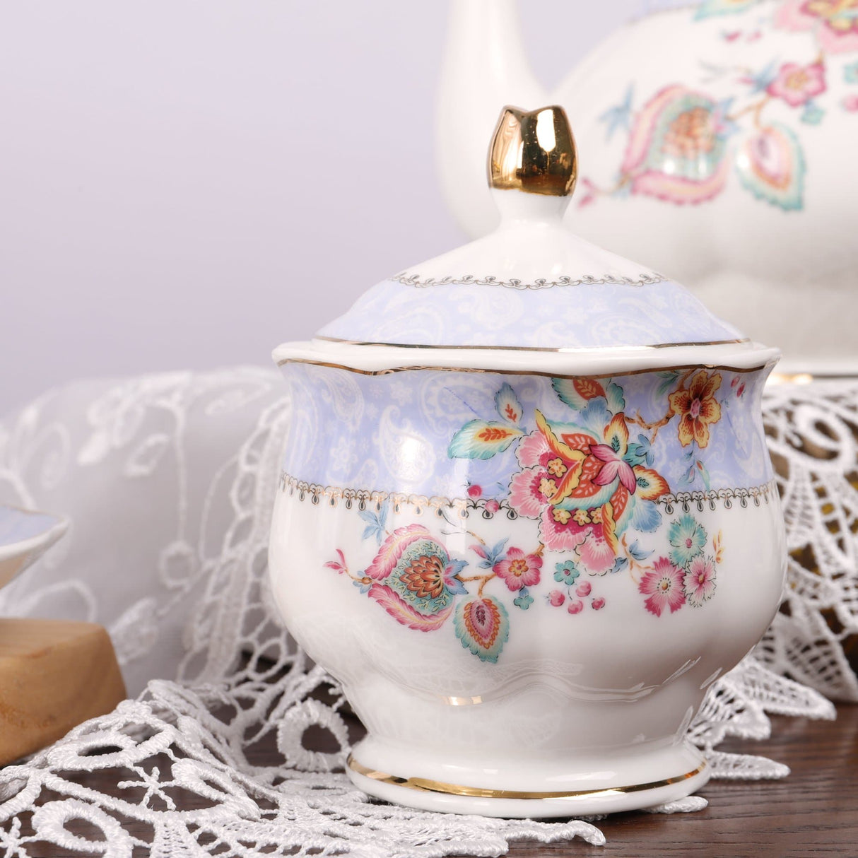 Blue Flowers Porcelain Tea Set