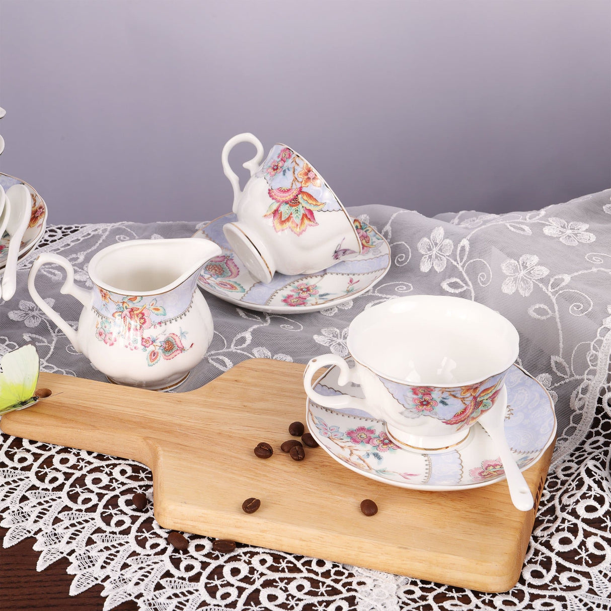 Blue Flowers Porcelain Tea Set