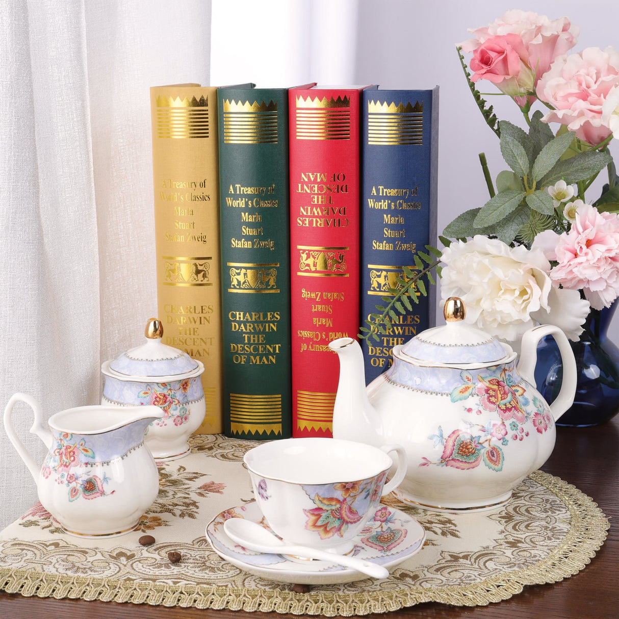 Blue Flowers Porcelain Tea Set