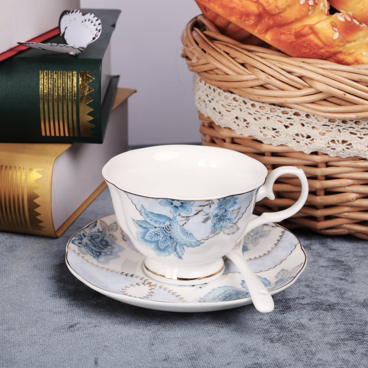 Blue Flowers Porcelain Tea Set