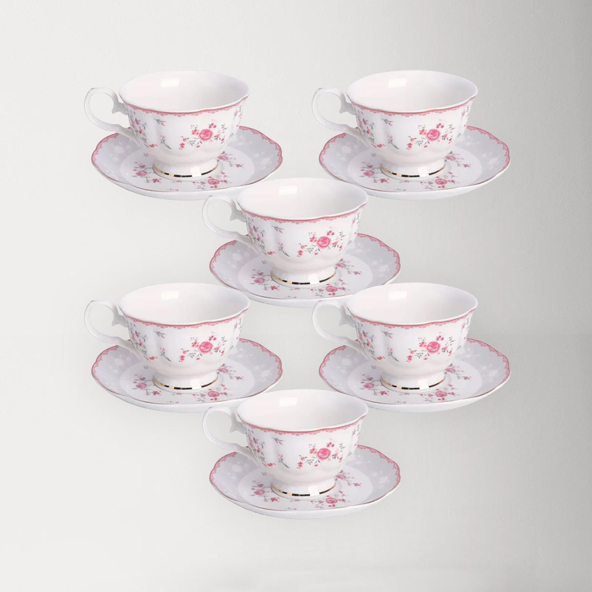 British Pink Rose Tea Cup Set