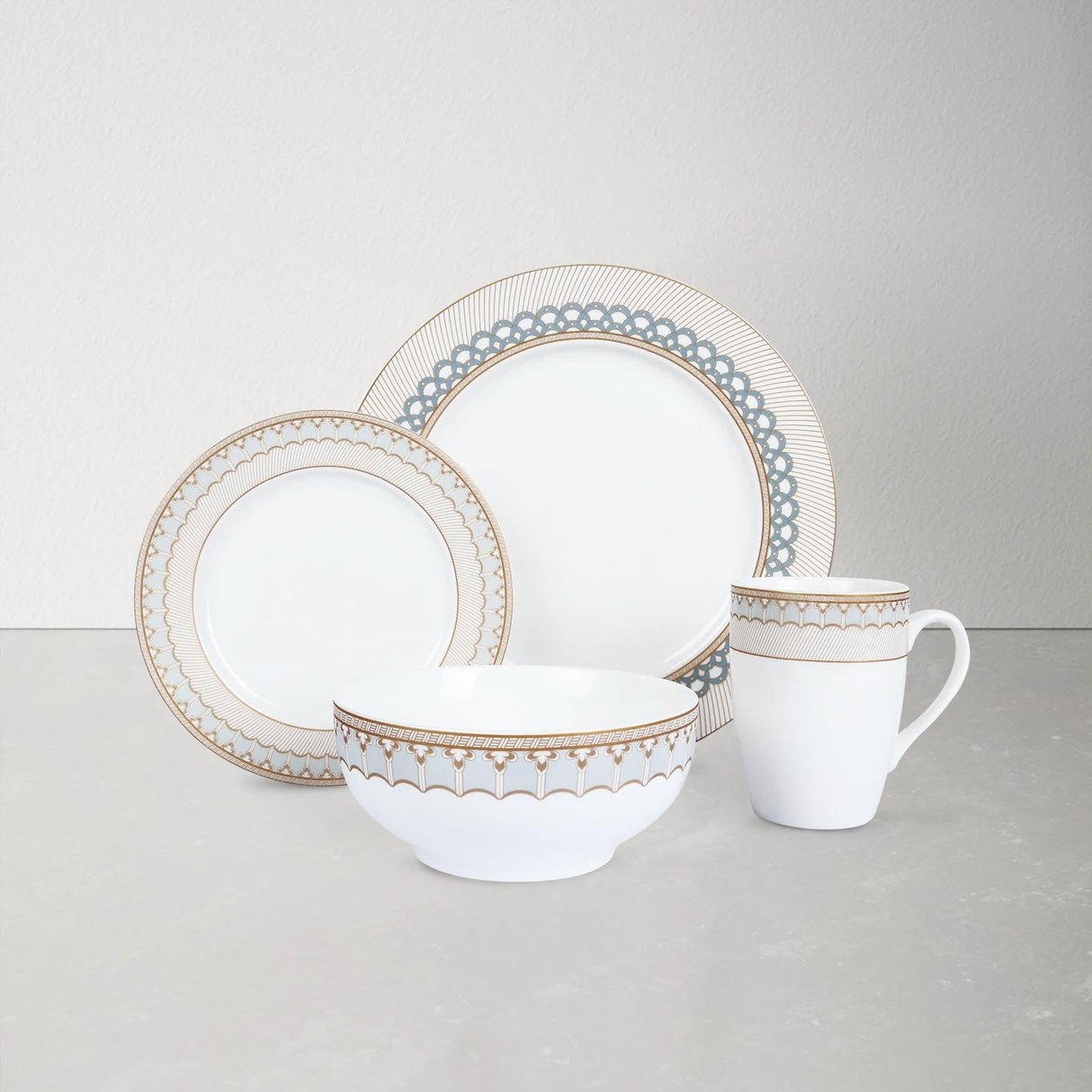 Grey Porcelain Dinner Set