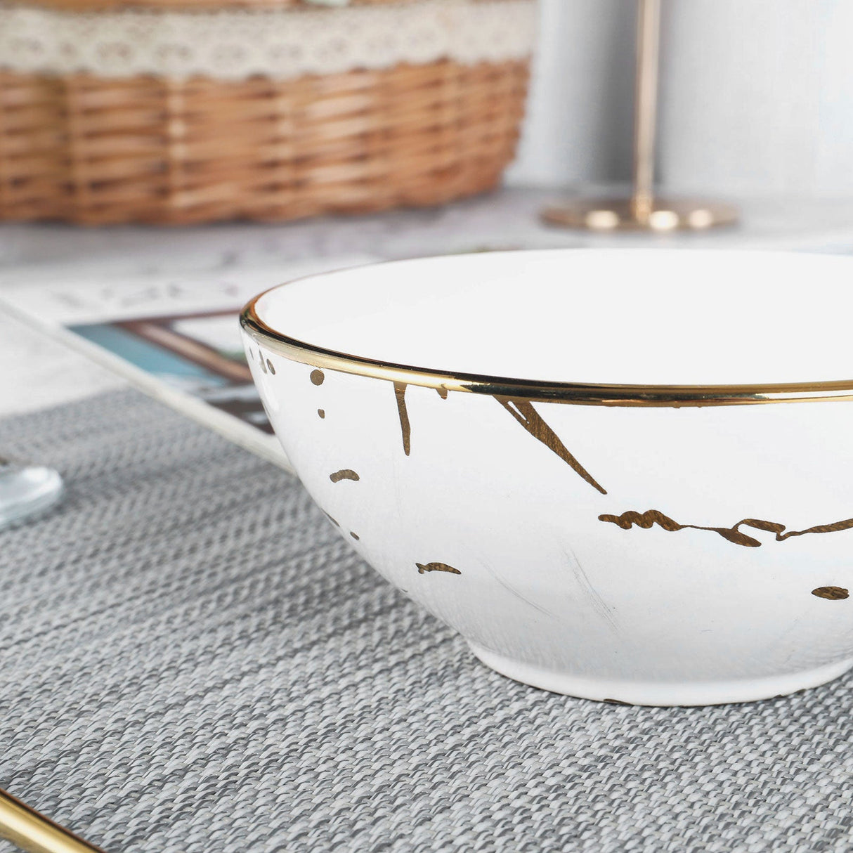 Marble Porcelain Soup Bowl Set